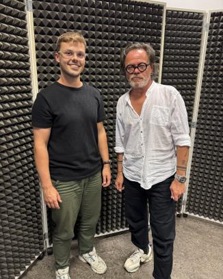 Pri nahrávaní prvej epizódy podcastu O divadle s Maxom (foto: archív M. S.)